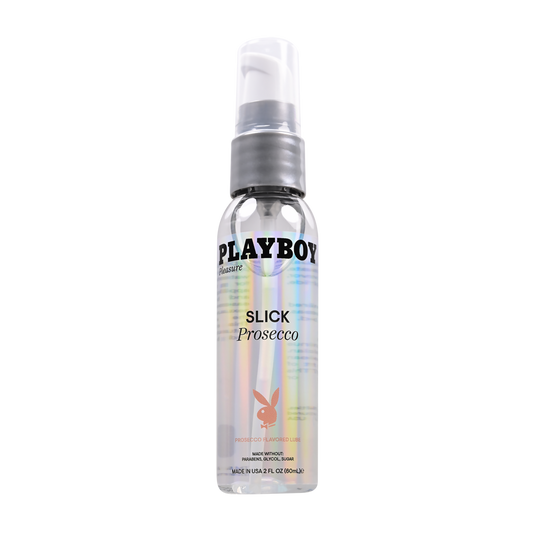 Playboy Slick Flavored - Prosecco 2oz – Rechargeable, Discreet, Intimate Wellness Accessory – Quiet, Rechargeable, Waterproof, Couples & Solo Use, Discreet Intimate Wellness Accessory
