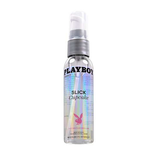 Playboy Slick Flavored - Cupcake 2oz – Rechargeable, Discreet, Intimate Wellness Accessory – Quiet, Rechargeable, Waterproof, Couples & Solo Use, Discreet Intimate Wellness Accessory