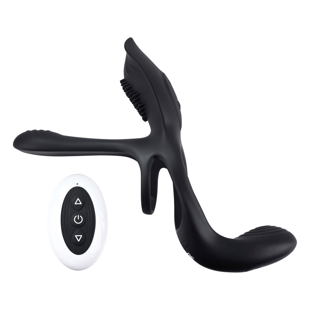 Playboy The 3-Way male Ring w Remote – Rechargeable, Discreet, Intimate Wellness Accessory – Quiet, Rechargeable, Waterproof, Couples & Solo Use, Discreet Intimate Wellness Accessory
