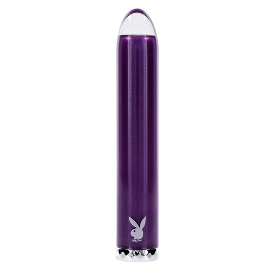 Playboy Amethyst Glass Vibe – Rechargeable, Discreet, Intimate Wellness Accessory – Quiet, Rechargeable, Waterproof, Couples & Solo Use, Discreet Intimate Wellness Accessory