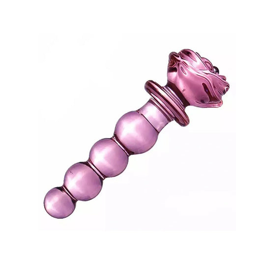 Rose Glass personal massager - Four Beads – Rechargeable, Discreet, Intimate Wellness Accessory – Quiet, Rechargeable, Waterproof, Couples & Solo Use, Discreet Intimate Wellness Accessory