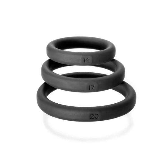 Xact-Fit Silic Rings #14, #17, #20 Black – Rechargeable, Discreet, Intimate Wellness Accessory – Quiet, Rechargeable, Waterproof, Couples & Solo Use, Discreet Intimate Wellness Accessory