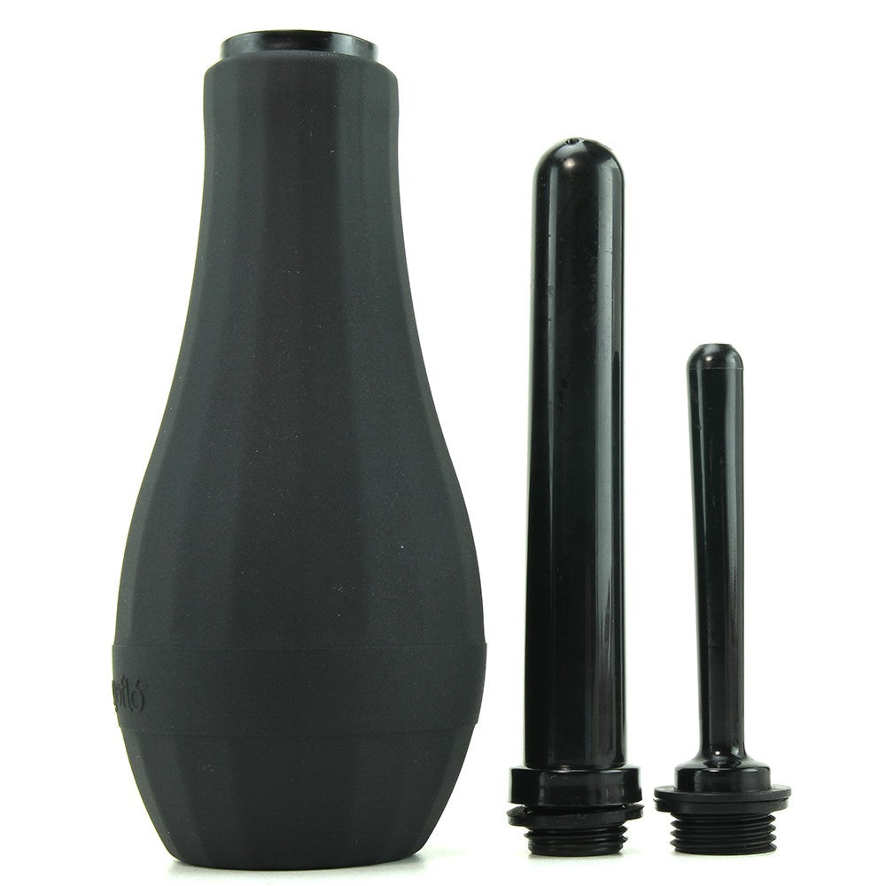 Ergoflo Extra 5"  Tip backdoor Douche/Blk – Rechargeable, Discreet, Intimate Wellness Accessory – Quiet, Rechargeable, Waterproof, Couples & Solo Use, Discreet Intimate Wellness Accessory