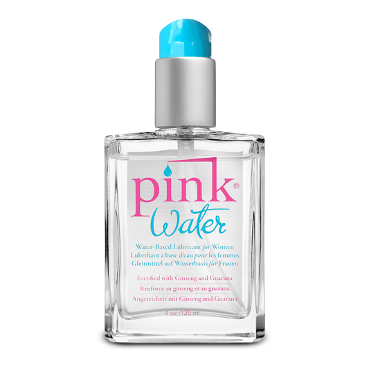Pink Water 4oz Glass Bottle * – Rechargeable, Discreet, Intimate Wellness Accessory – Quiet, Rechargeable, Waterproof, Couples & Solo Use, Discreet Intimate Wellness Accessory