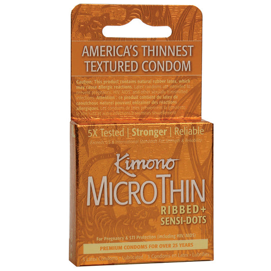 Kimono MicroThin Ribbed SensiDots (3 Pack).