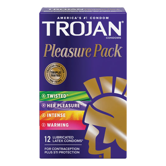 Trojan Pleasure Pack Condoms (12 Pack).