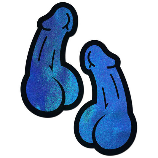 male Spectrum Dick Nip Pasties - Blue * – Rechargeable, Discreet, Intimate Wellness Accessory – Quiet, Rechargeable, Waterproof, Couples & Solo Use, Discreet Intimate Wellness Accessory