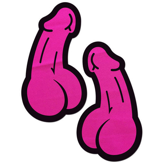 male: Dick Nipple Pasties - Neon Pink – Rechargeable, Discreet, Intimate Wellness Accessory – Quiet, Rechargeable, Waterproof, Couples & Solo Use, Discreet Intimate Wellness Accessory
