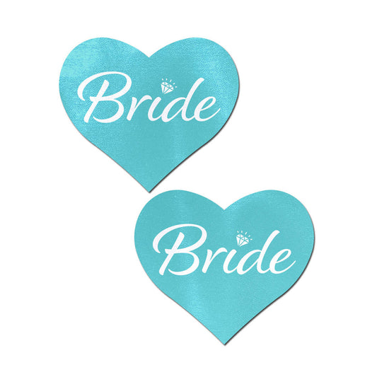 Bride' Heart Pasties - Robin Egg Blue – Rechargeable, Discreet, Intimate Wellness Accessory – Quiet, Rechargeable, Waterproof, Couples & Solo Use, Discreet Intimate Wellness Accessory