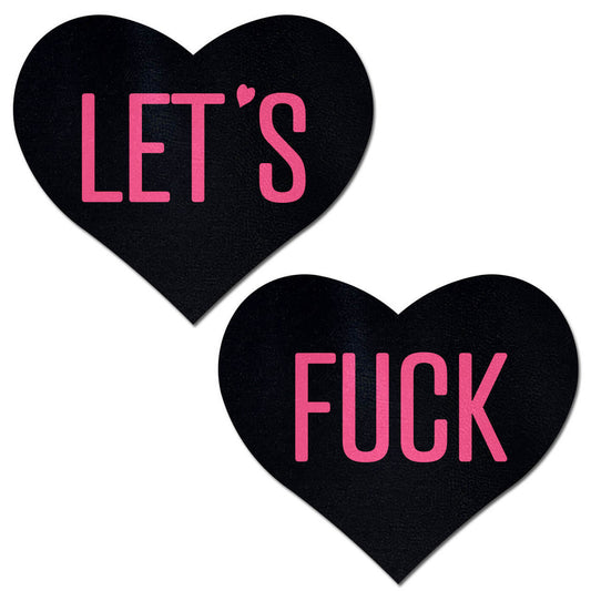 Let's Fuck Heart Pastease - Pink on Blk – Rechargeable, Discreet, Intimate Wellness Accessory – Quiet, Rechargeable, Waterproof, Couples & Solo Use, Discreet Intimate Wellness Accessory