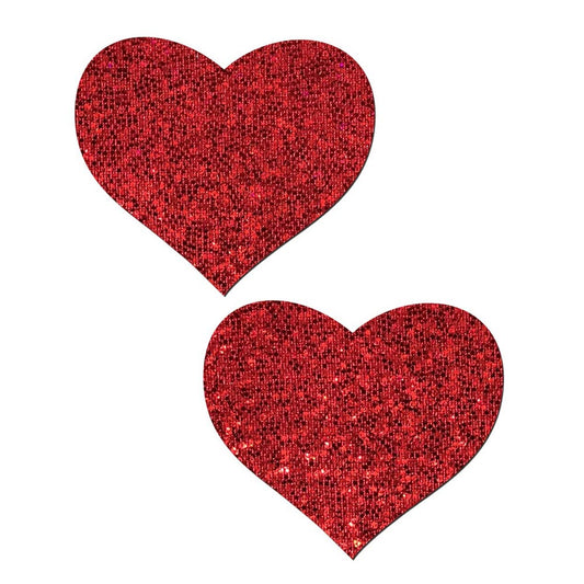Love Glitter Heart Pastease - Red – Rechargeable, Discreet, Intimate Wellness Accessory – Quiet, Rechargeable, Waterproof, Couples & Solo Use, Discreet Intimate Wellness Accessory