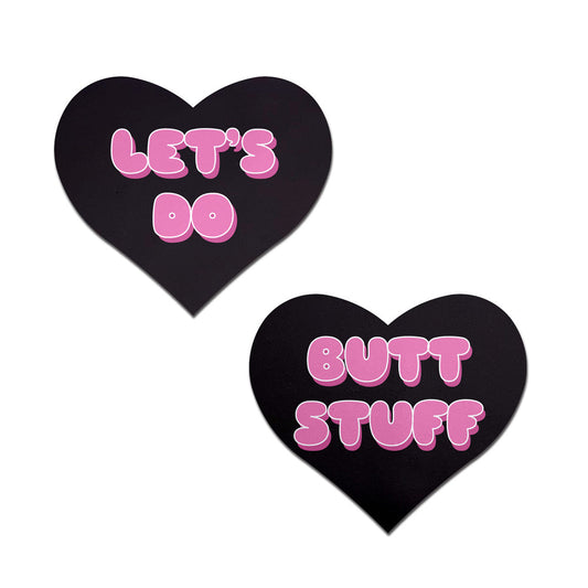 Let's Do Butt Stuff' Black & Pink Heart – Rechargeable, Discreet, Intimate Wellness Accessory – Quiet, Rechargeable, Waterproof, Couples & Solo Use, Discreet Intimate Wellness Accessory