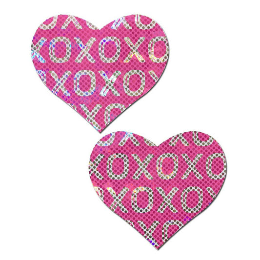 Shattered Glass Pink/Silver XO Heart – Rechargeable, Discreet, Intimate Wellness Accessory – Quiet, Rechargeable, Waterproof, Couples & Solo Use, Discreet Intimate Wellness Accessory