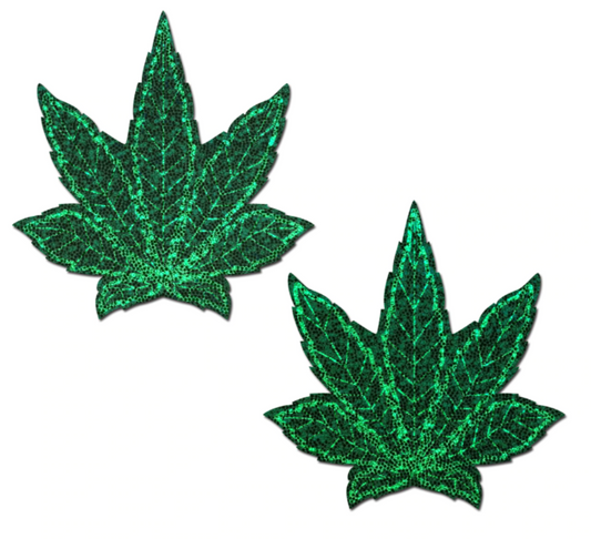 Indica Pot Leaf Glitter Green Weed Pasti – Rechargeable, Discreet, Intimate Wellness Accessory – Quiet, Rechargeable, Waterproof, Couples & Solo Use, Discreet Intimate Wellness Accessory