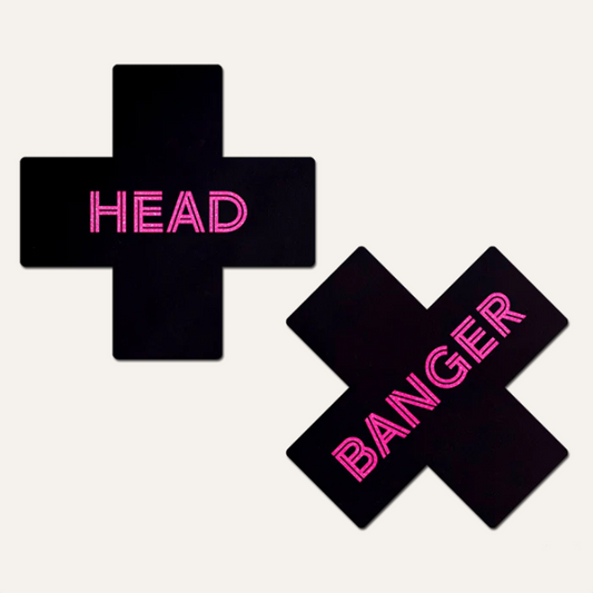 X + 'Head Banger' Neon Pink Pasties * – Rechargeable, Discreet, Intimate Wellness Accessory – Quiet, Rechargeable, Waterproof, Couples & Solo Use, Discreet Intimate Wellness Accessory