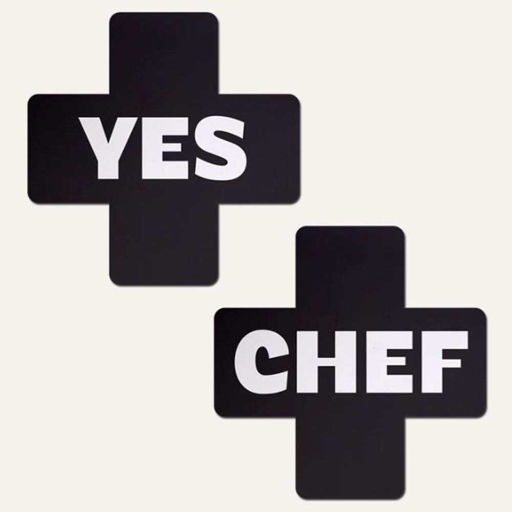 Black & White Yes Chef Pasties by JennaJean8 – Rechargeable, Discreet, Intimate Wellness Accessory – Quiet, Rechargeable, Waterproof, Couples & Solo Use, Discreet Intimate Wellness Accessory