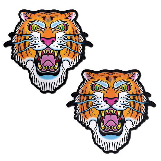 Ferocious Tattoo Jungle Cat Pasties – Rechargeable, Discreet, Intimate Wellness Accessory – Quiet, Rechargeable, Waterproof, Couples & Solo Use, Discreet Intimate Wellness Accessory