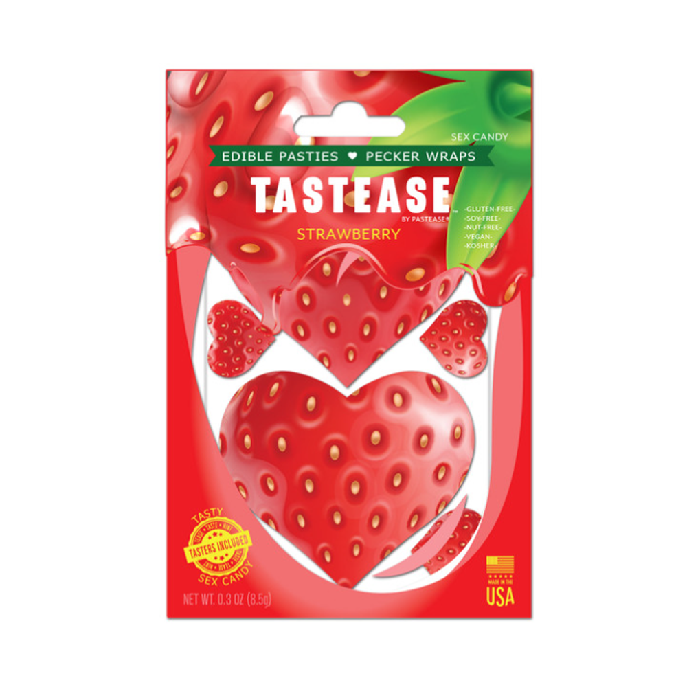 Tastease: Edible Pasties - Strawberry – Rechargeable, Discreet, Intimate Wellness Accessory – Quiet, Rechargeable, Waterproof, Couples & Solo Use, Discreet Intimate Wellness Accessory