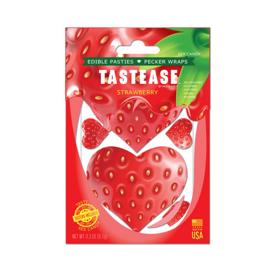 Tastease: Edible Pasties - Strawberry – Rechargeable, Discreet, Intimate Wellness Accessory – Quiet, Rechargeable, Waterproof, Couples & Solo Use, Discreet Intimate Wellness Accessory