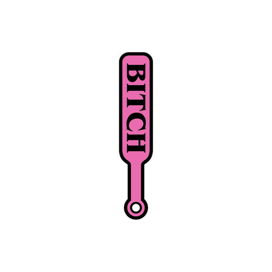 Enamel Pin: Bitch Paddle - Pink/Black – Rechargeable, Discreet, Intimate Wellness Accessory – Quiet, Rechargeable, Waterproof, Couples & Solo Use, Discreet Intimate Wellness Accessory