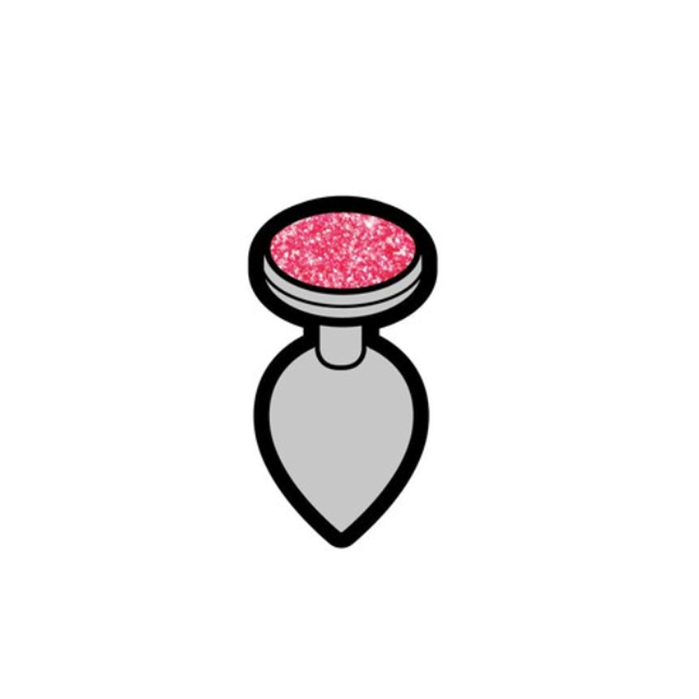 Enamel Pin: Gem Butt Plug - Pink/Silver – Rechargeable, Discreet, Intimate Wellness Accessory – Quiet, Rechargeable, Waterproof, Couples & Solo Use, Discreet Intimate Wellness Accessory