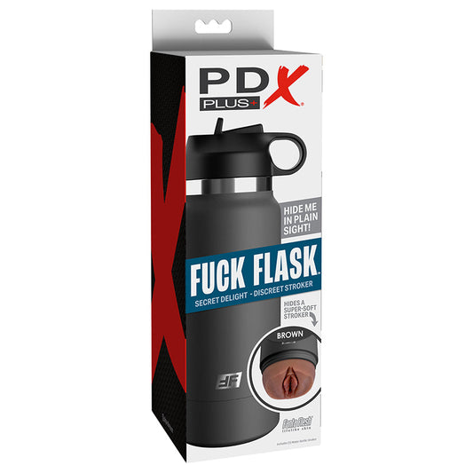 PDX Plus Fuck Flask Secret Delight-Brown.