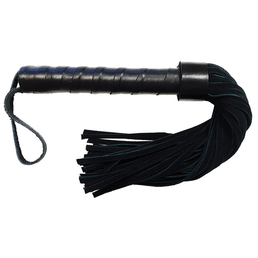 Rouge Group Short Suede Floffer with Leather Handle-Black.