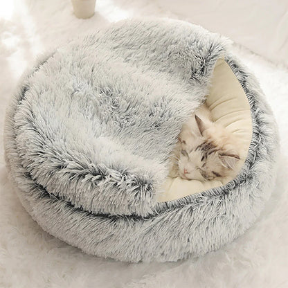 SOFT PLUSH ROUND CAT BED