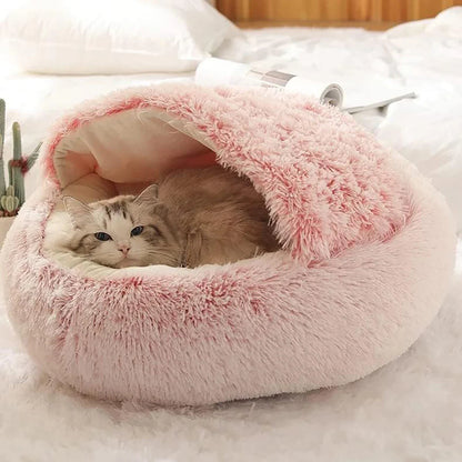 SOFT PLUSH ROUND CAT BED