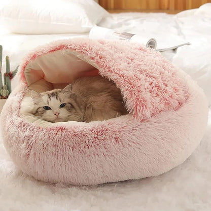 SOFT PLUSH ROUND CAT BED