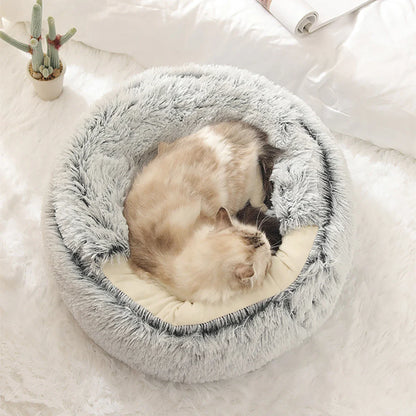 SOFT PLUSH ROUND CAT BED