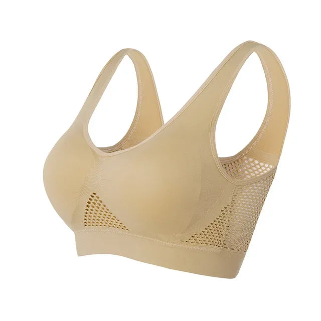 Breathable Sports Bra Top Fitness Women Brassiere Removable Padded Sport Bra Running Gym Seamless Push Up Bras [BRA]