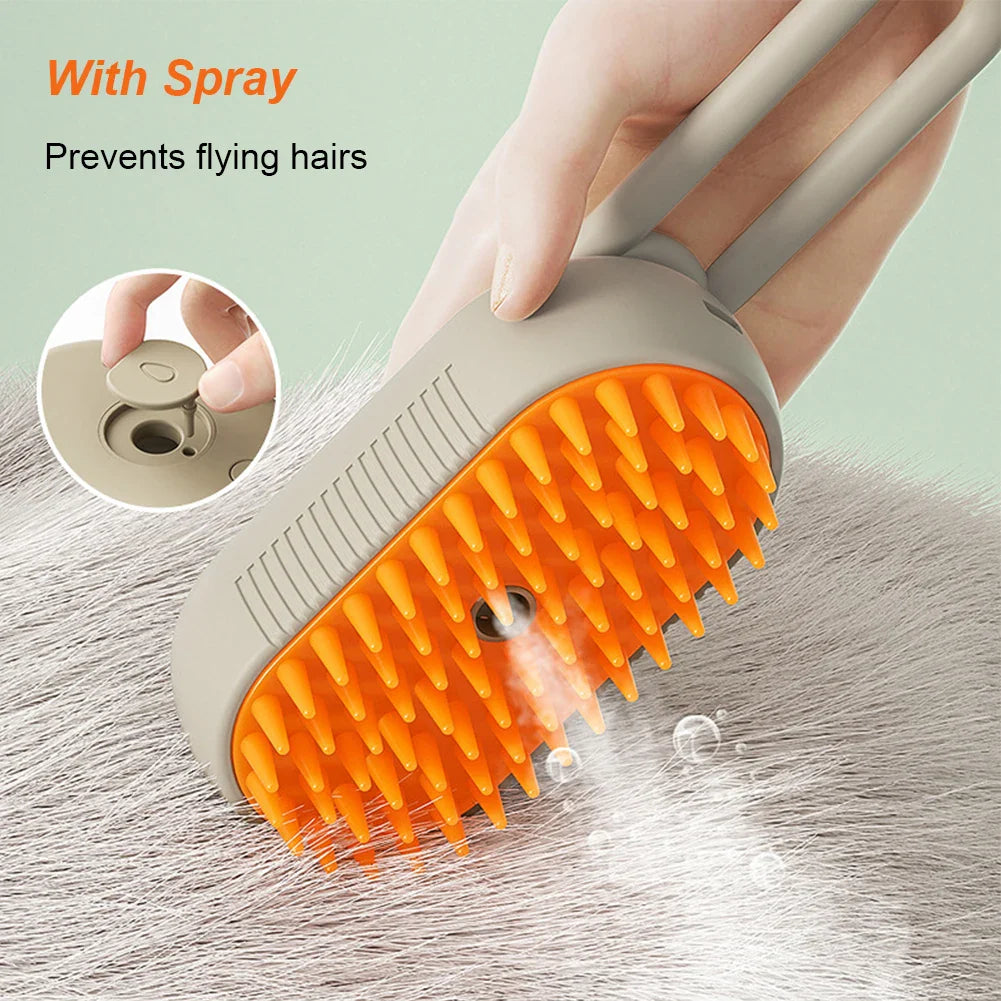 Cat Steam Brush Steamy Dog Brush 3 in 1 Electric Spray Cat Hair Brushes USB Rechargeable Dog Grooming Massage Comb for Pet Hairs