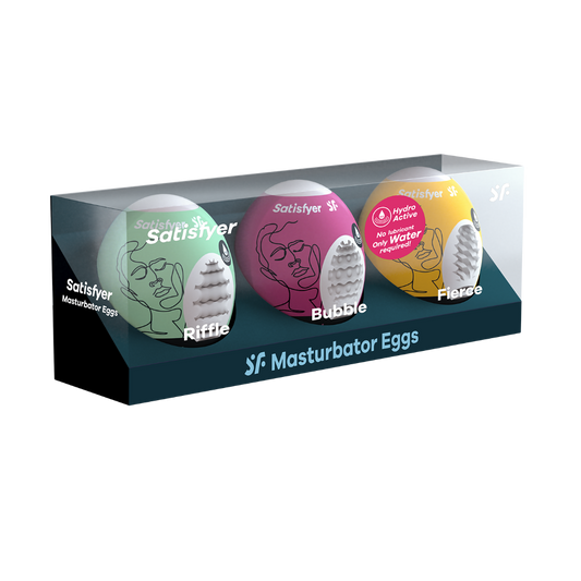 Egg 3er Set - Riffle, Bubble, Fierce – Rechargeable, Discreet, Intimate Wellness Accessory – Quiet, Rechargeable, Waterproof, Couples & Solo Use, Discreet Intimate Wellness Accessory