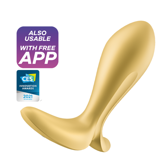 Intensity Plug - Connect App - Gold – Rechargeable, Discreet, Intimate Wellness Accessory – Quiet, Rechargeable, Waterproof, Couples & Solo Use, Discreet Intimate Wellness Accessory