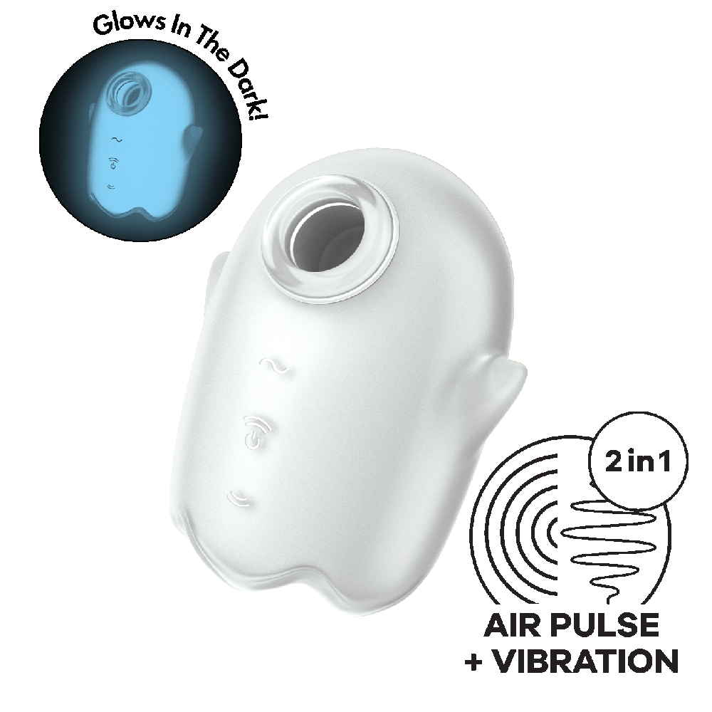 Glowing Ghost - White – Rechargeable, Discreet, Intimate Wellness Accessory – Quiet, Rechargeable, Waterproof, Couples & Solo Use, Discreet Intimate Wellness Accessory