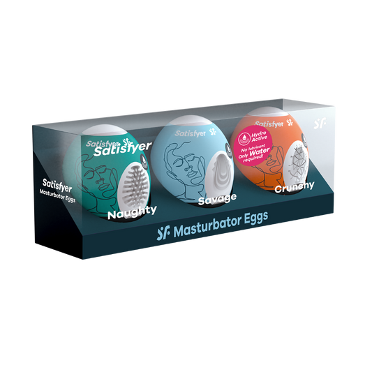 Egg 3er Set - Naughty, Savage, Crunchy – Rechargeable, Discreet, Intimate Wellness Accessory – Quiet, Rechargeable, Waterproof, Couples & Solo Use, Discreet Intimate Wellness Accessory