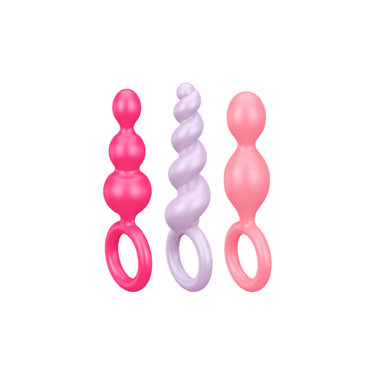 Booty Call 3pc - Coloured – Rechargeable, Discreet, Intimate Wellness Accessory – Quiet, Rechargeable, Waterproof, Couples & Solo Use, Discreet Intimate Wellness Accessory