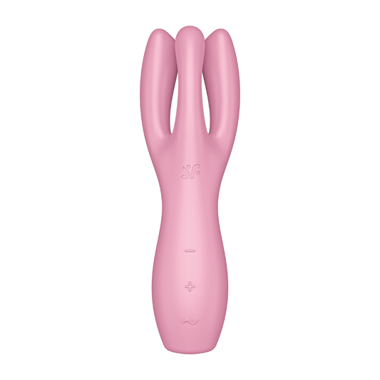 Threesome 3 - Pink – Rechargeable, Discreet, Intimate Wellness Accessory – Quiet, Rechargeable, Waterproof, Couples & Solo Use, Discreet Intimate Wellness Accessory