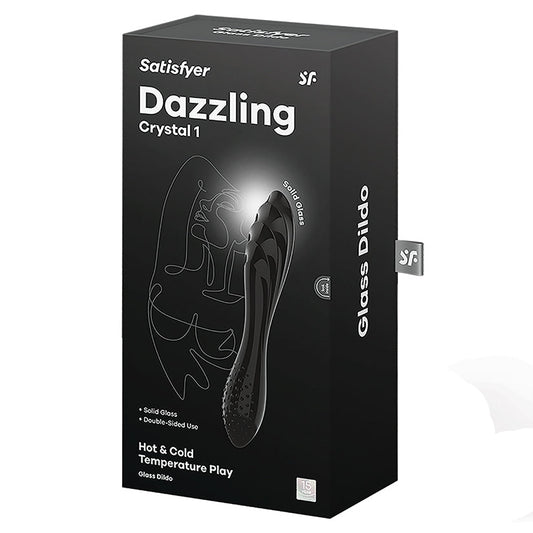 Satisfyer Dazzling Crystal Glass Dildo-Black.