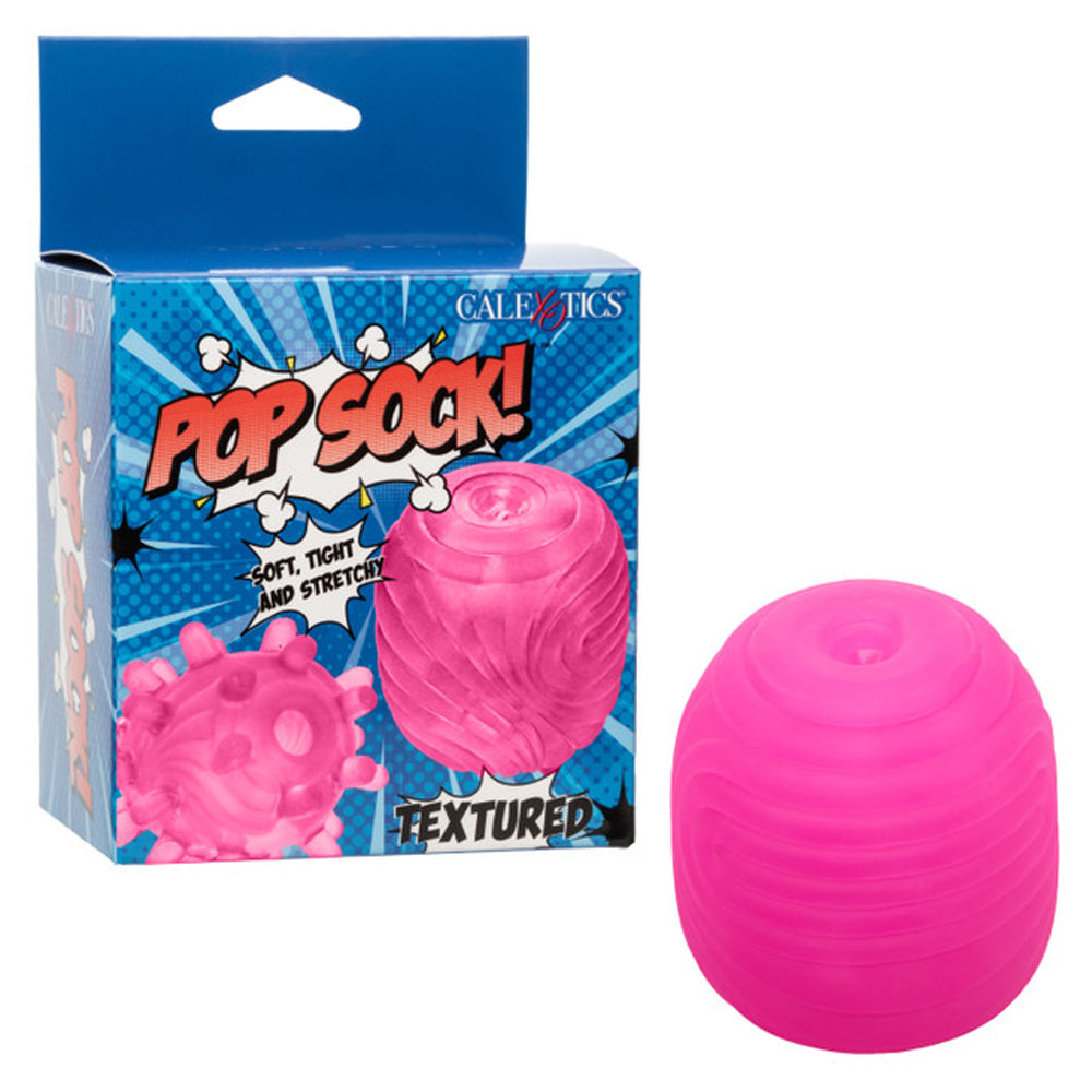 Pop Sock™ Textured - Pink – Rechargeable, Discreet, Intimate Wellness Accessory – Quiet, Rechargeable, Waterproof, Couples & Solo Use, Discreet Intimate Wellness Accessory
