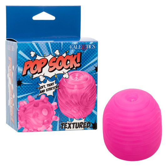 Pop Sock™ Textured - Pink – Rechargeable, Discreet, Intimate Wellness Accessory – Quiet, Rechargeable, Waterproof, Couples & Solo Use, Discreet Intimate Wellness Accessory