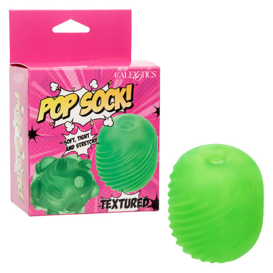 Pop Sock™ Textured - Green – Rechargeable, Discreet, Intimate Wellness Accessory – Quiet, Rechargeable, Waterproof, Couples & Solo Use, Discreet Intimate Wellness Accessory
