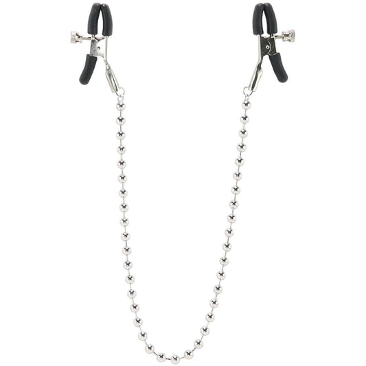 Nipple Play Silver Beaded Nipple Clamps – Rechargeable, Discreet, Intimate Wellness Accessory – Quiet, Rechargeable, Waterproof, Couples & Solo Use, Discreet Intimate Wellness Accessory