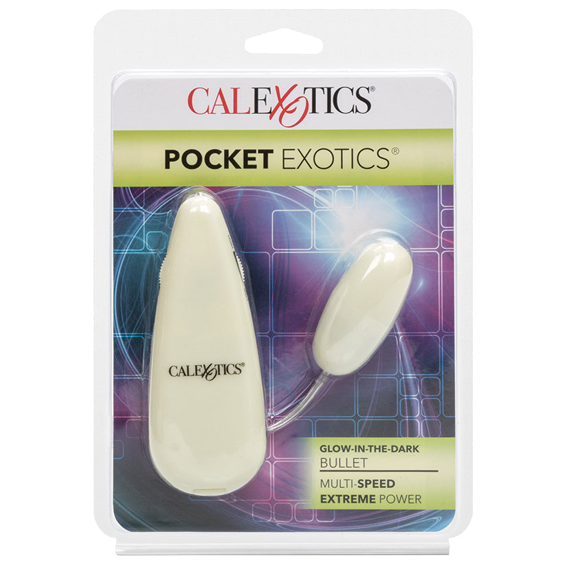 new heights of pleasure with our Glow-in-the-Dark Pocket Exotics VibratingGlowing Bullet. In this soft light youÃ???ll illuminate experience thrillingmoments with our multi-speed.
