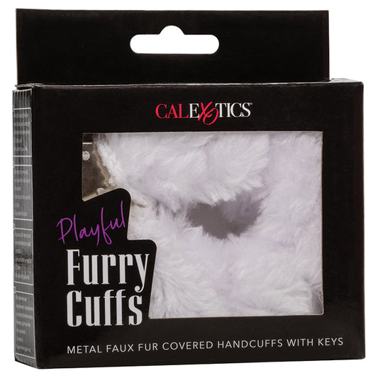 Playful Furry Cuffs-White.