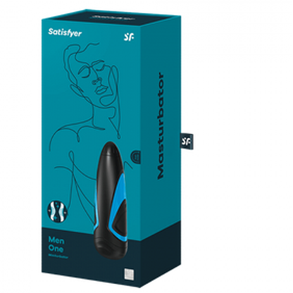 Men One - black, blue – Rechargeable, Discreet, Intimate Wellness Accessory – Quiet, Rechargeable, Waterproof, Couples & Solo Use, Discreet Intimate Wellness Accessory