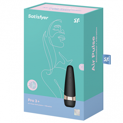 Pro 3+ - black, gold – Rechargeable, Discreet, Intimate Wellness Accessory – Quiet, Rechargeable, Waterproof, Couples & Solo Use, Discreet Intimate Wellness Accessory