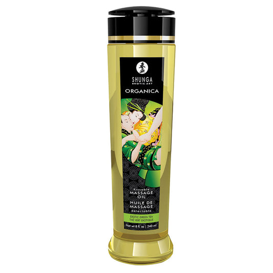 Shunga Organica Kissable Massage Oil-Exotic Green Tea 8oz.