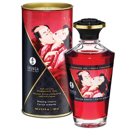Shunga Aphrodisiac Warming Oil-Blazing Cherry 3.5oz.